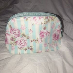 Forever 21 mint striped makeup bag